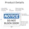 Signmission Do Not Block Door, 10 in W x Rectangle, Aluminum OS-2PACK-NS-A-710-L-19530 - alternate 7